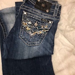 Hardly work miss me buckle jeans dark wash long!!